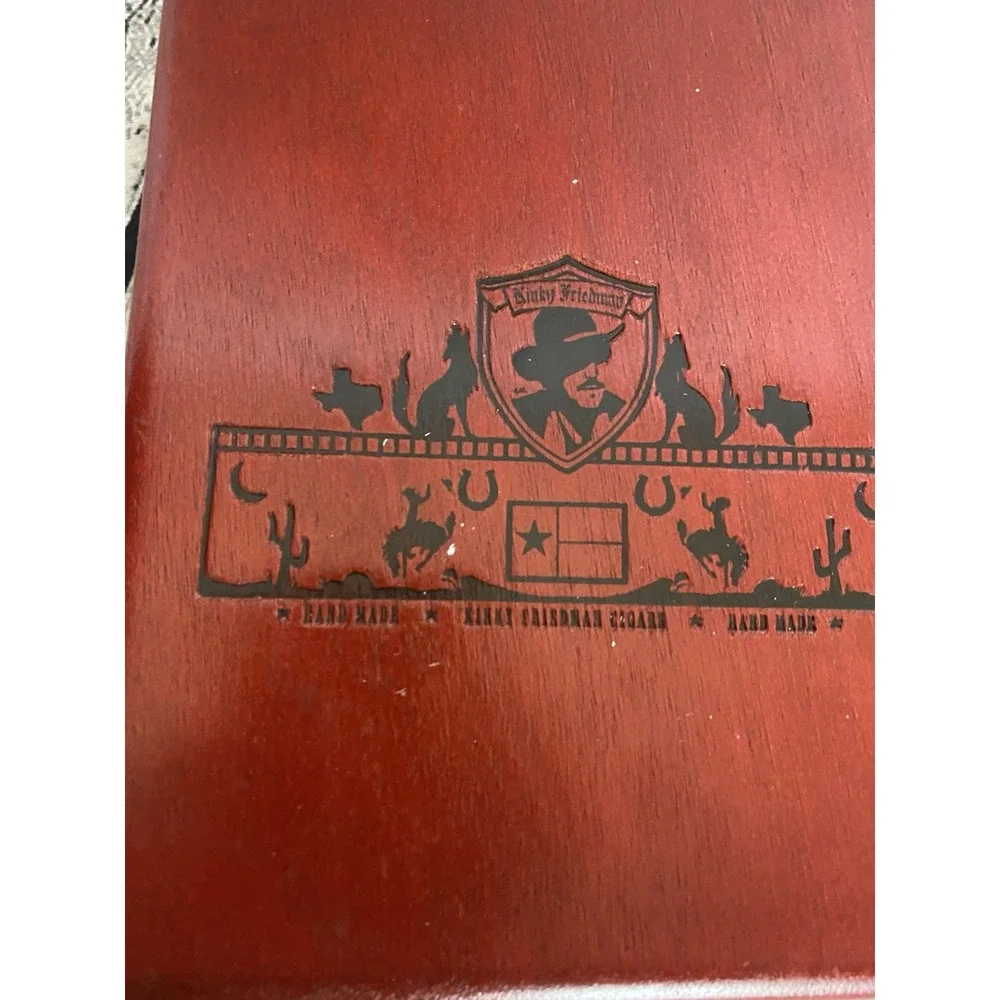Kinky Friedman Cigar Box Red Wooden The Utopian Vintage Cigar Case Hinged Texas